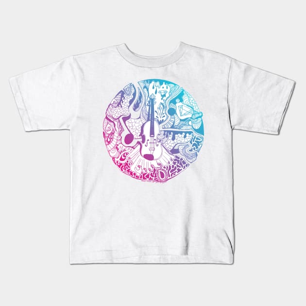 Dual Color Circle of Music Kids T-Shirt by kenallouis